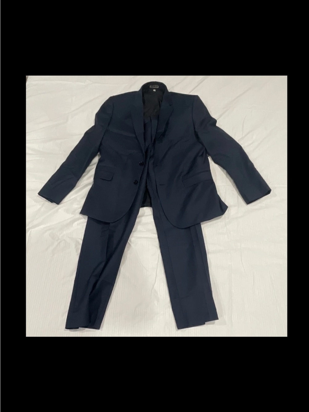 Express Men's Navy Two-Piece Suit - Single-Breasted Blazer & Matching Trousers